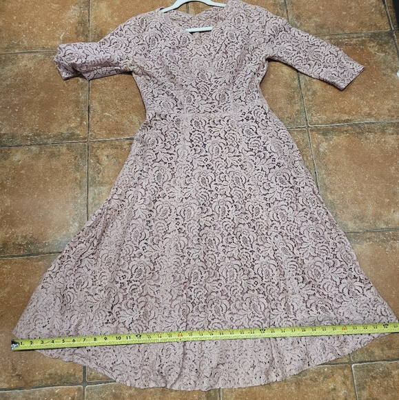 Blush Pink Floral Lace Ruffle Bell 3/4 Sleeve - Picture 9 of 12